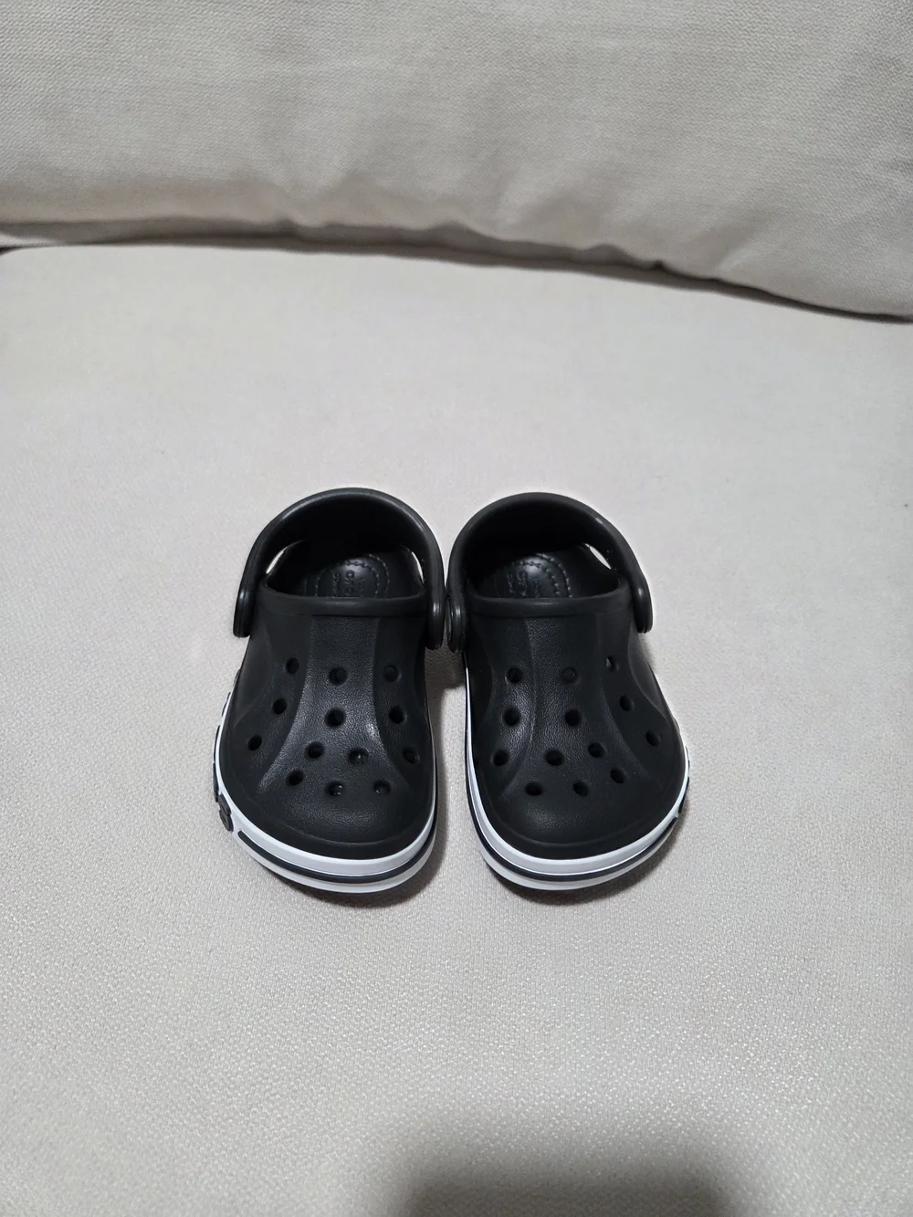 NWOT CROCS Kids' Black Clog with White Trim 5c